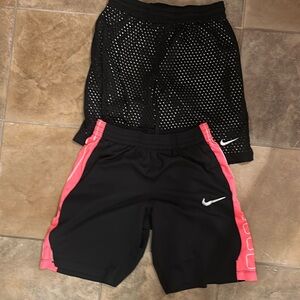 Nike Kids Black and Pink Shorts Set